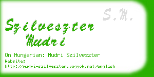 szilveszter mudri business card